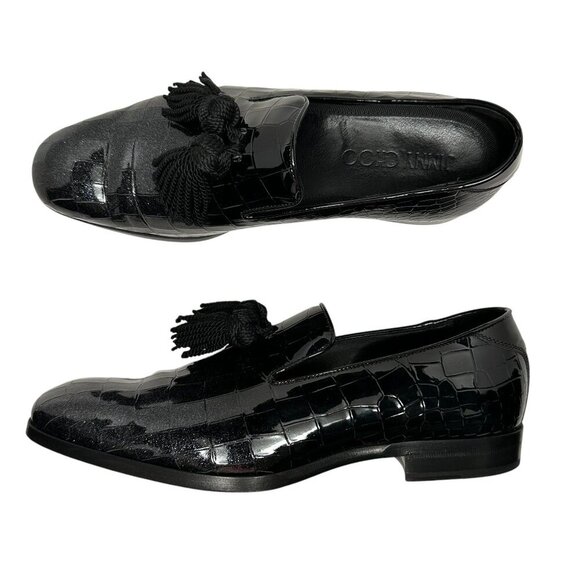Jimmy Choo Foxley Loafer Dress Shoe Croc Degradé Glitter Patent Size EU 42, US 9 - Picture 1 of 16